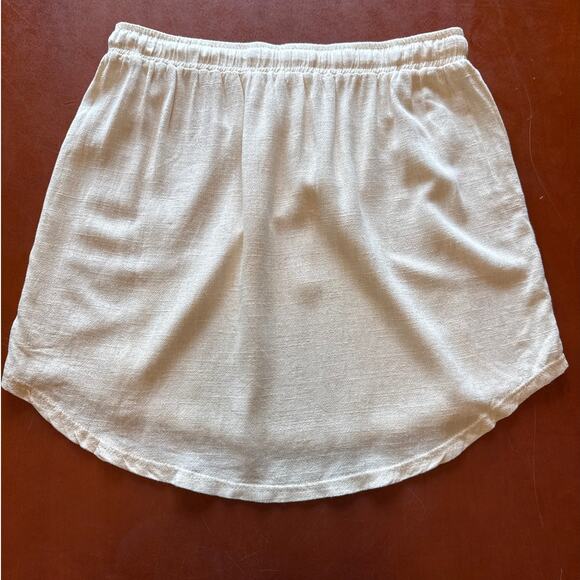 Umgee Linen Blend French Terry Elastic Waistband & Drawstring Skirt - Picture 6 of 6